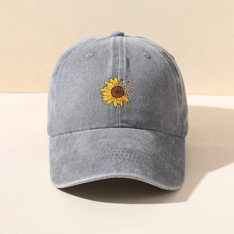 Vintage Sunflower Symphony Summer Cap