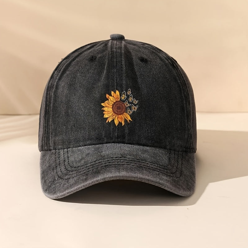 Vintage Sunflower Symphony Summer Cap