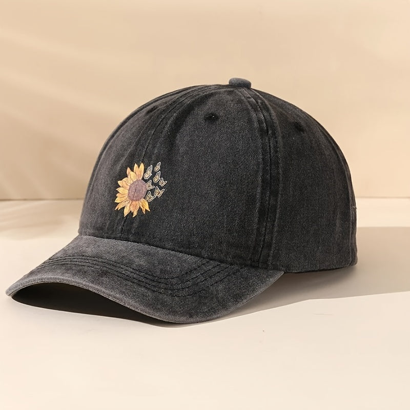 Vintage Sunflower Symphony Summer Cap