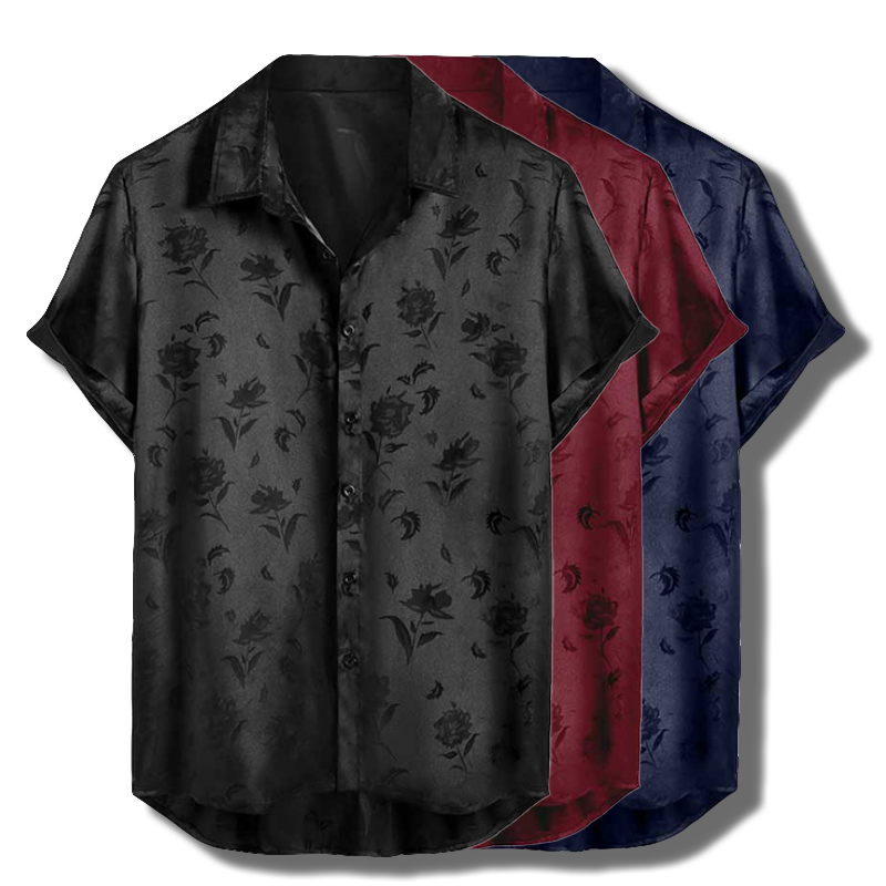 Alessio Intricate Floral Satin Shirt