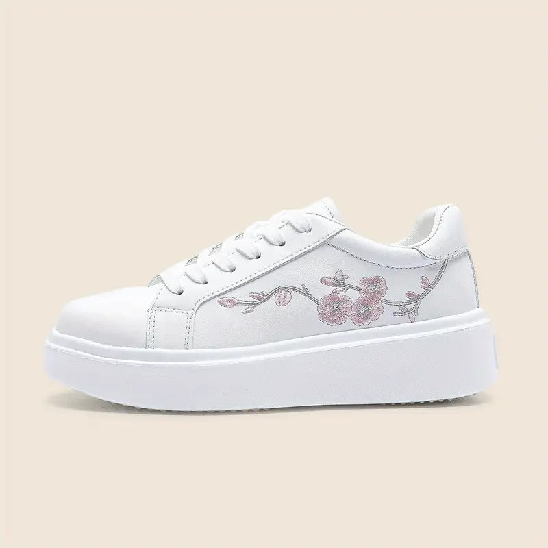 Cleo Stylish Embroidered Platform Leather Sneaker