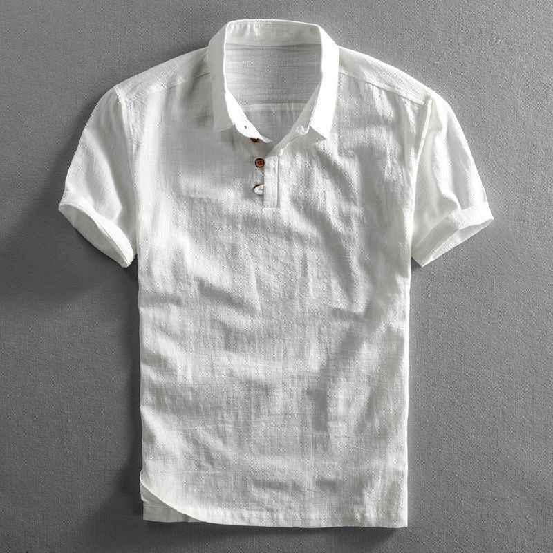 LUKE DAVIS LINEN POLO SHIRT