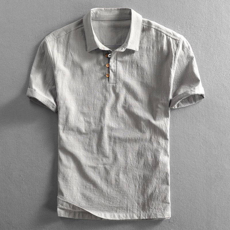 LUKE DAVIS LINEN POLO SHIRT
