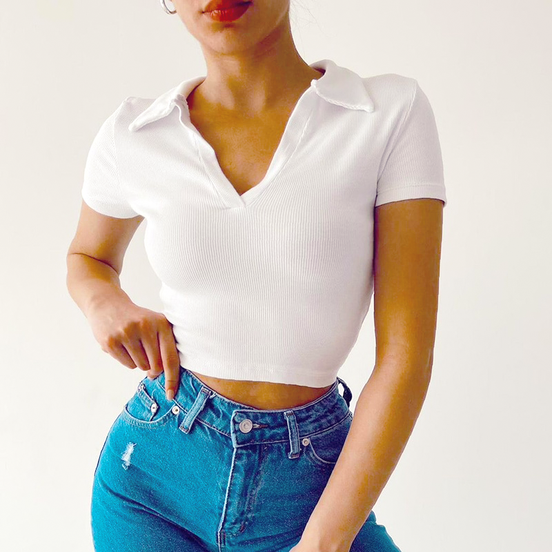 Sienna Classic Polo Crop Top