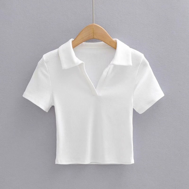 Sienna Classic Polo Crop Top