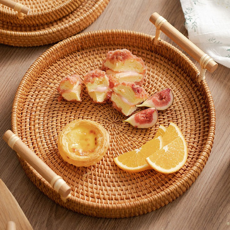 VinouLumiére Vintage Rattan Tray
