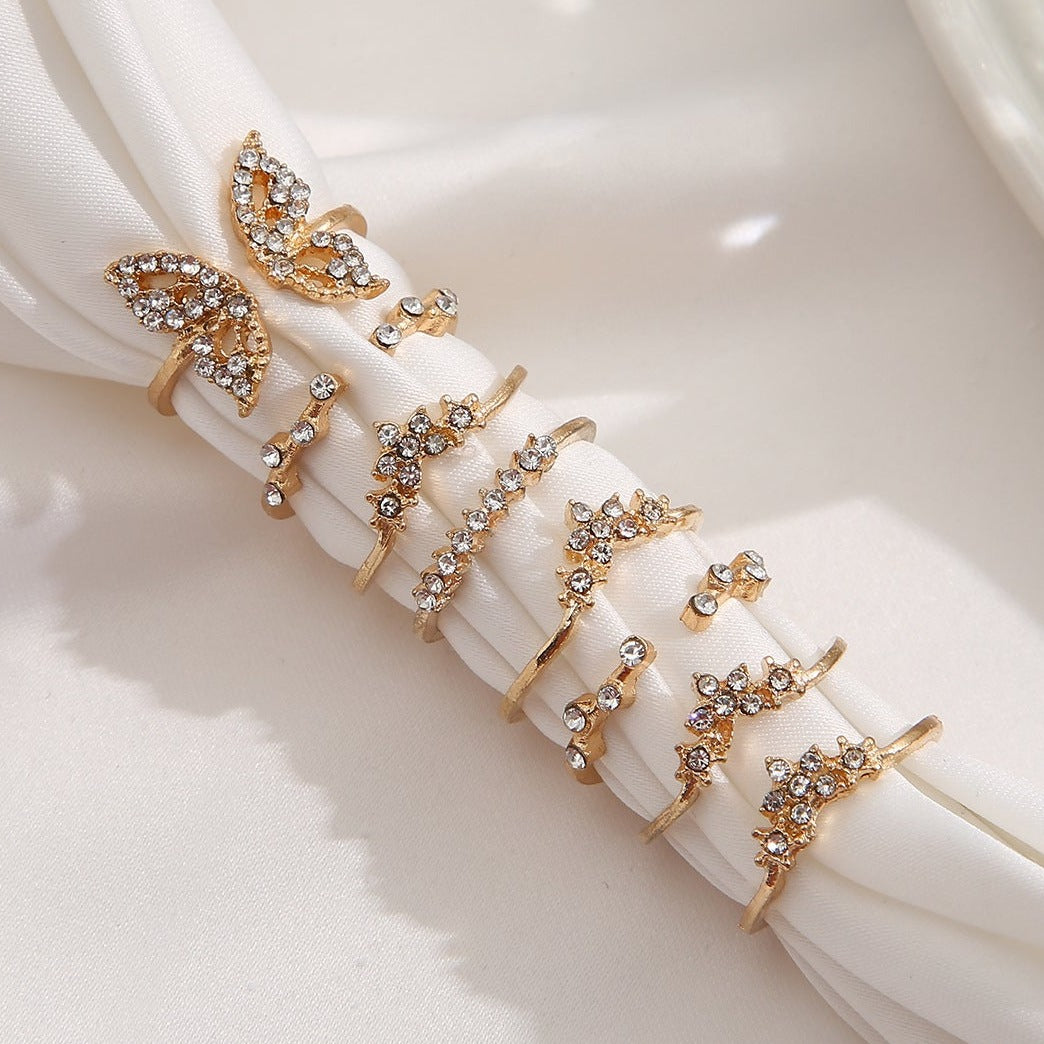 Iris Intricate Gold Ring Set