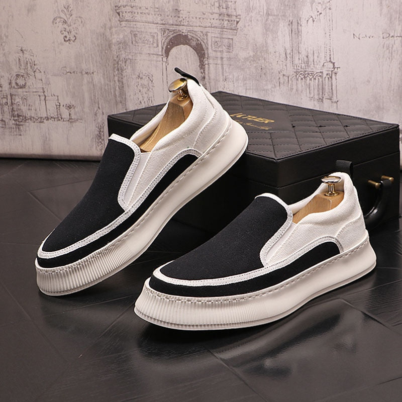 Rebel Retro Canvas Slip-Ons