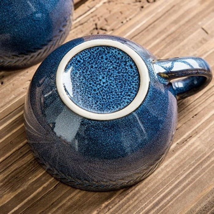 Azure Luxe Retro Porcelain Cup