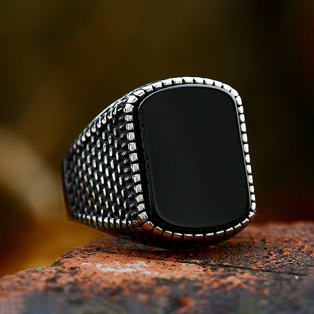Raven Midnight Steel Ring