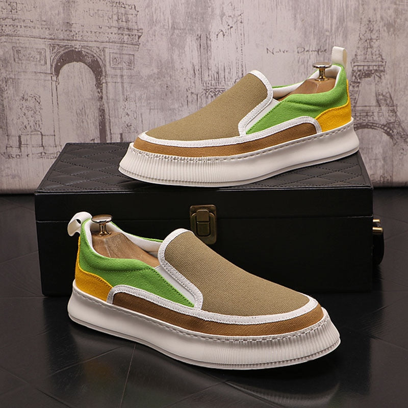 Rebel Retro Canvas Slip-Ons
