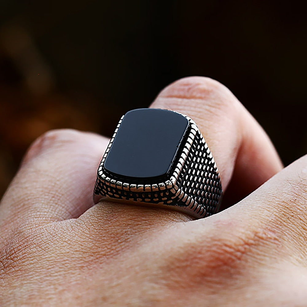 Raven Midnight Steel Ring