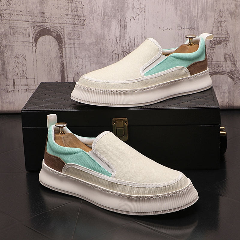 Rebel Retro Canvas Slip-Ons