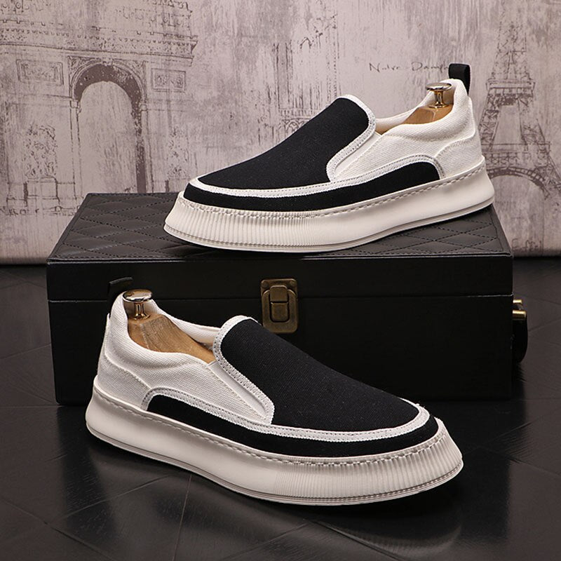 Rebel Retro Canvas Slip-Ons