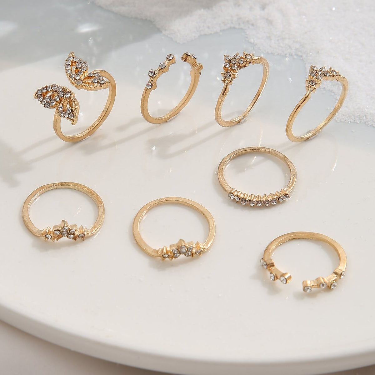 Iris Intricate Gold Ring Set
