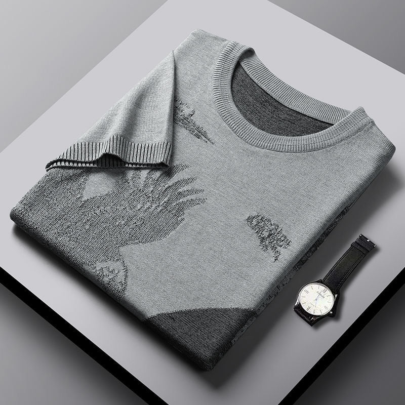 Russel-Etrou Artistic Knitted Graphic Shirt