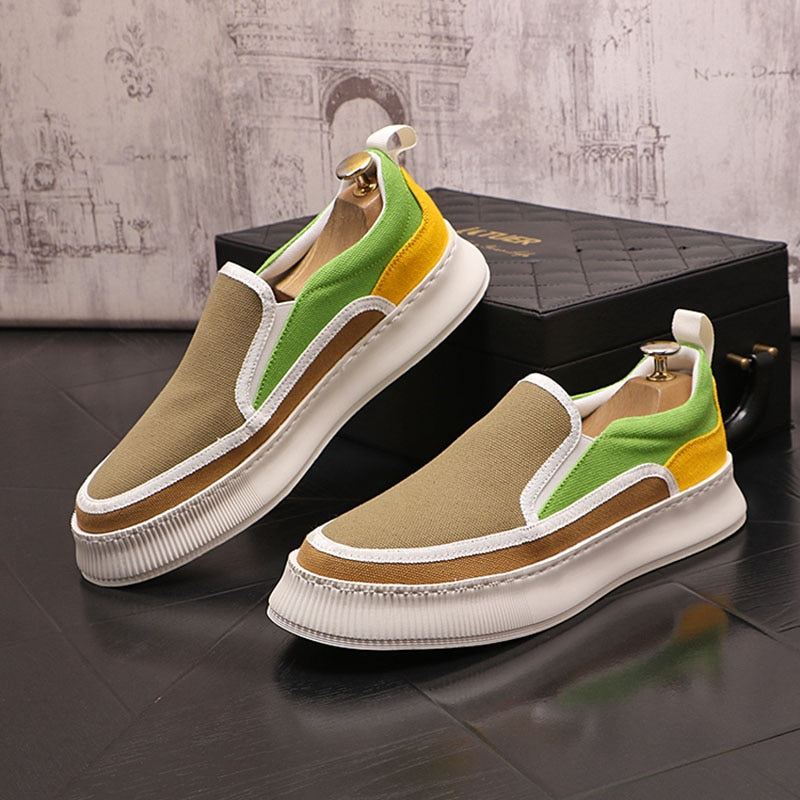 Rebel Retro Canvas Slip-Ons