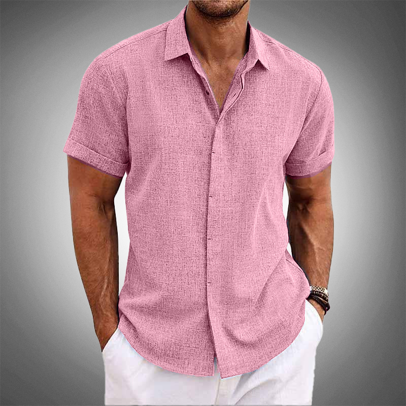 VINCENZO CASTELLANO SHORT-SLEEVE LINEN SHIRT
