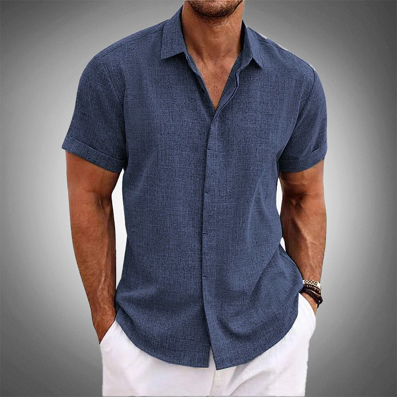VINCENZO CASTELLANO SHORT-SLEEVE LINEN SHIRT