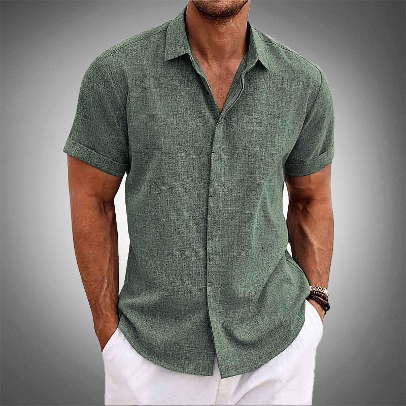 VINCENZO CASTELLANO SHORT-SLEEVE LINEN SHIRT