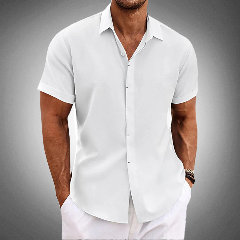 VINCENZO CASTELLANO SHORT-SLEEVE LINEN SHIRT