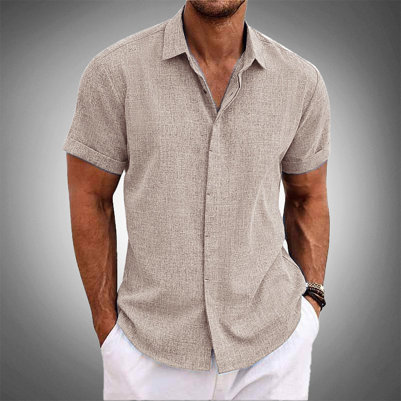 VINCENZO CASTELLANO SHORT-SLEEVE LINEN SHIRT