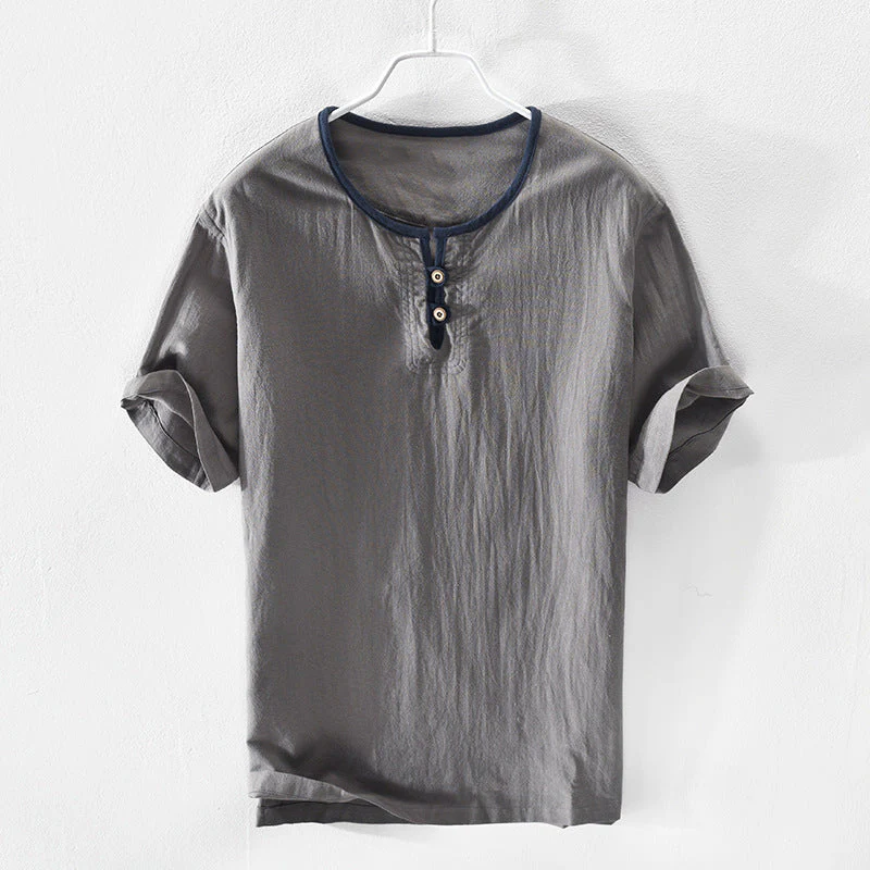 VINCÉNZO COTTON HENLEY SHIRT