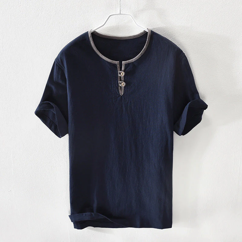 VINCÉNZO COTTON HENLEY SHIRT
