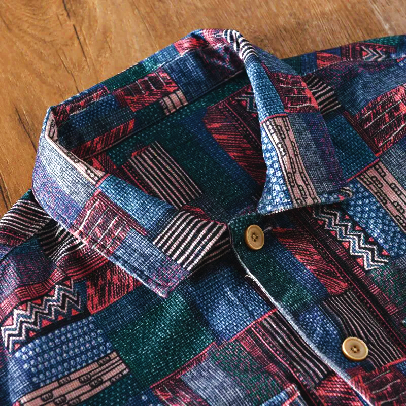 LUCIANNO VINTAGE PATCHWORK SHIRT