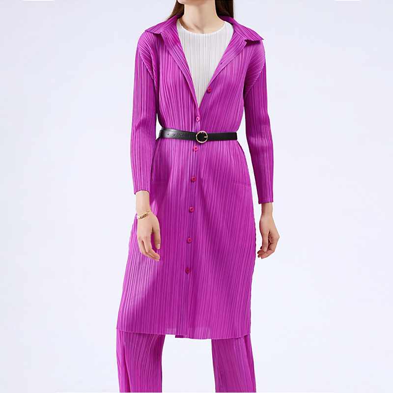 Celeste Elegant Pleated Shirt Dress