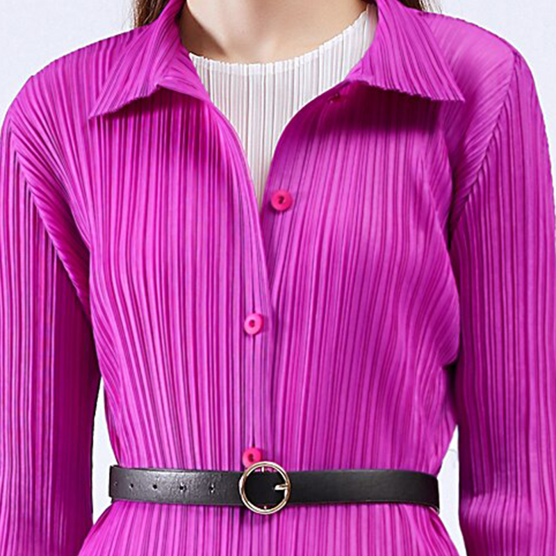 Celeste Elegant Pleated Shirt Dress