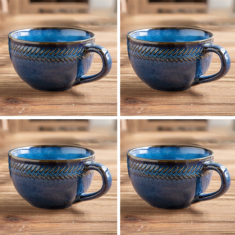 Azure Luxe Retro Porcelain Cup