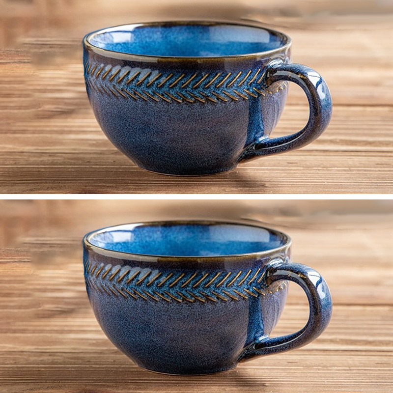 Azure Luxe Retro Porcelain Cup