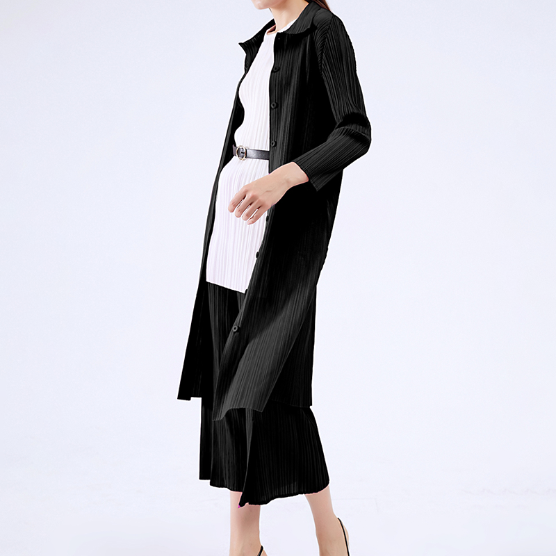 Celeste Elegant Pleated Shirt Dress