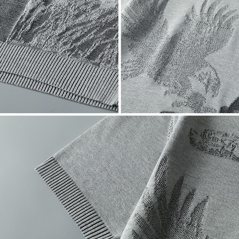 Russel-Etrou Artistic Knitted Graphic Shirt