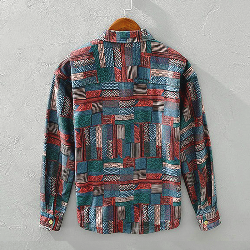 LUCIANNO VINTAGE PATCHWORK SHIRT