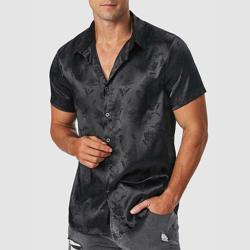 Alessio Intricate Floral Satin Shirt