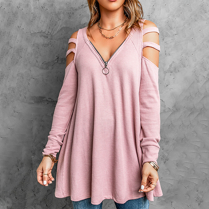 Calienne Chic Waffle Knit Blouse