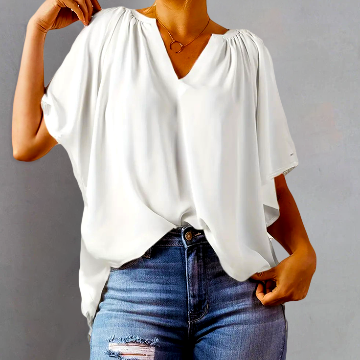 Brianna Breezy V-Neck Blouse
