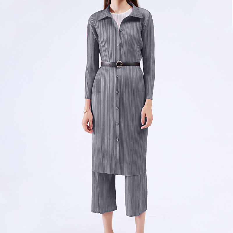 Celeste Elegant Pleated Shirt Dress