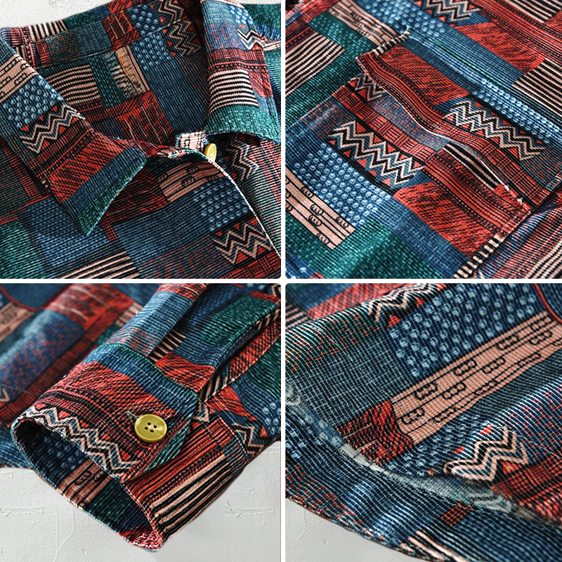 LUCIANNO VINTAGE PATCHWORK SHIRT