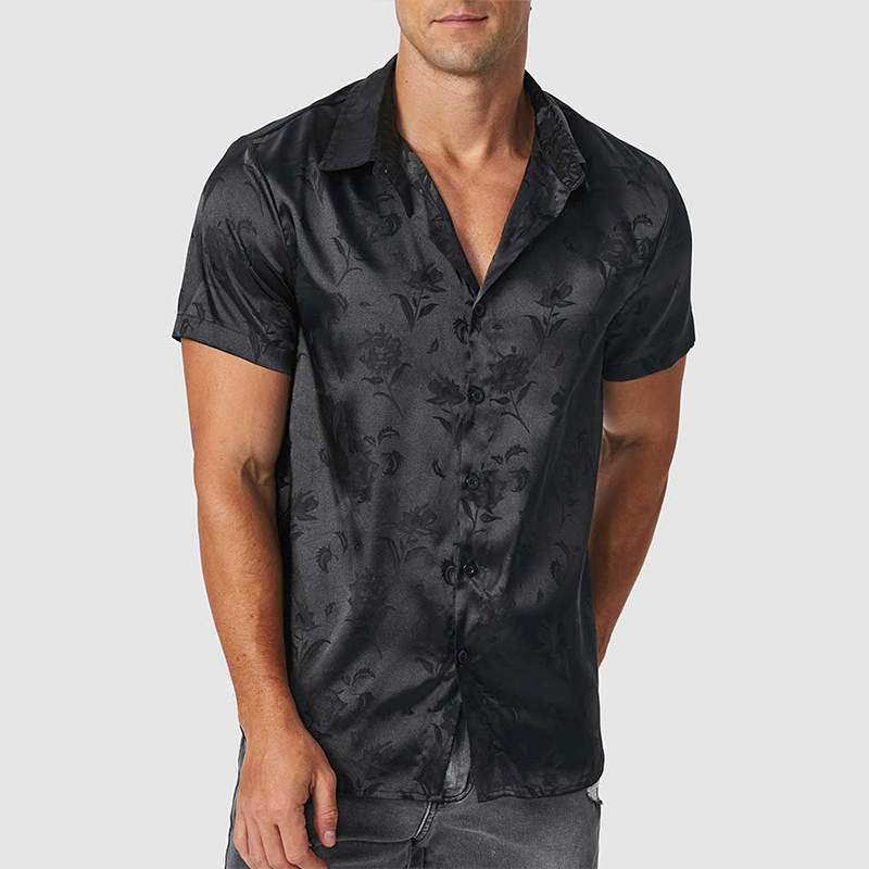 Alessio Intricate Floral Satin Shirt