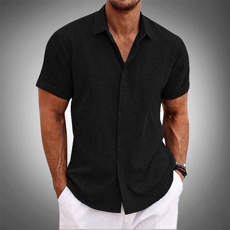 VINCENZO CASTELLANO SHORT-SLEEVE LINEN SHIRT