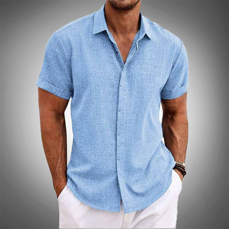 VINCENZO CASTELLANO SHORT-SLEEVE LINEN SHIRT