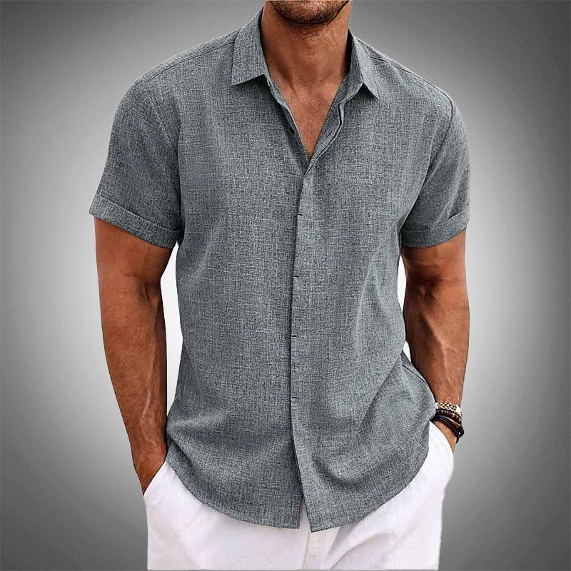 VINCENZO CASTELLANO SHORT-SLEEVE LINEN SHIRT