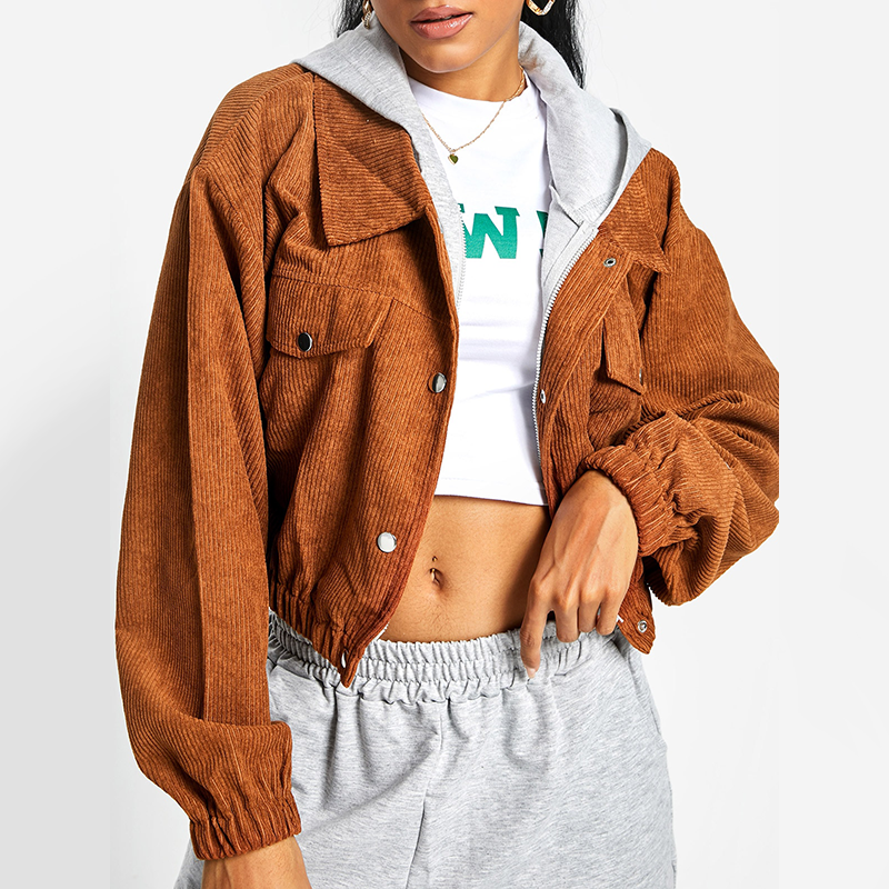Romina Vintage Corduroy Hooded Jacket