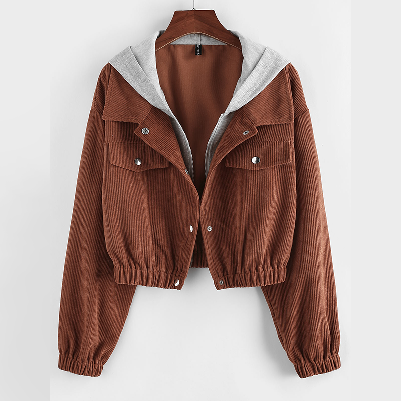 Romina Vintage Corduroy Hooded Jacket