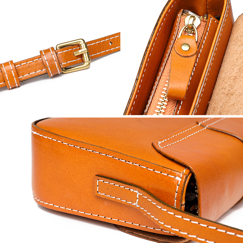 Janveni Classic Leather Crossbody Bag