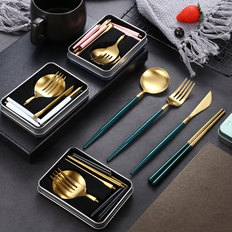 PrestigeCraft™️ Detachable 4pc Cutlery Set
