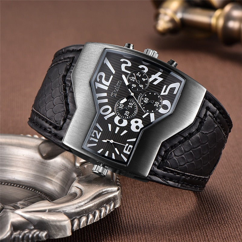 Oulm Modish Leather Watch